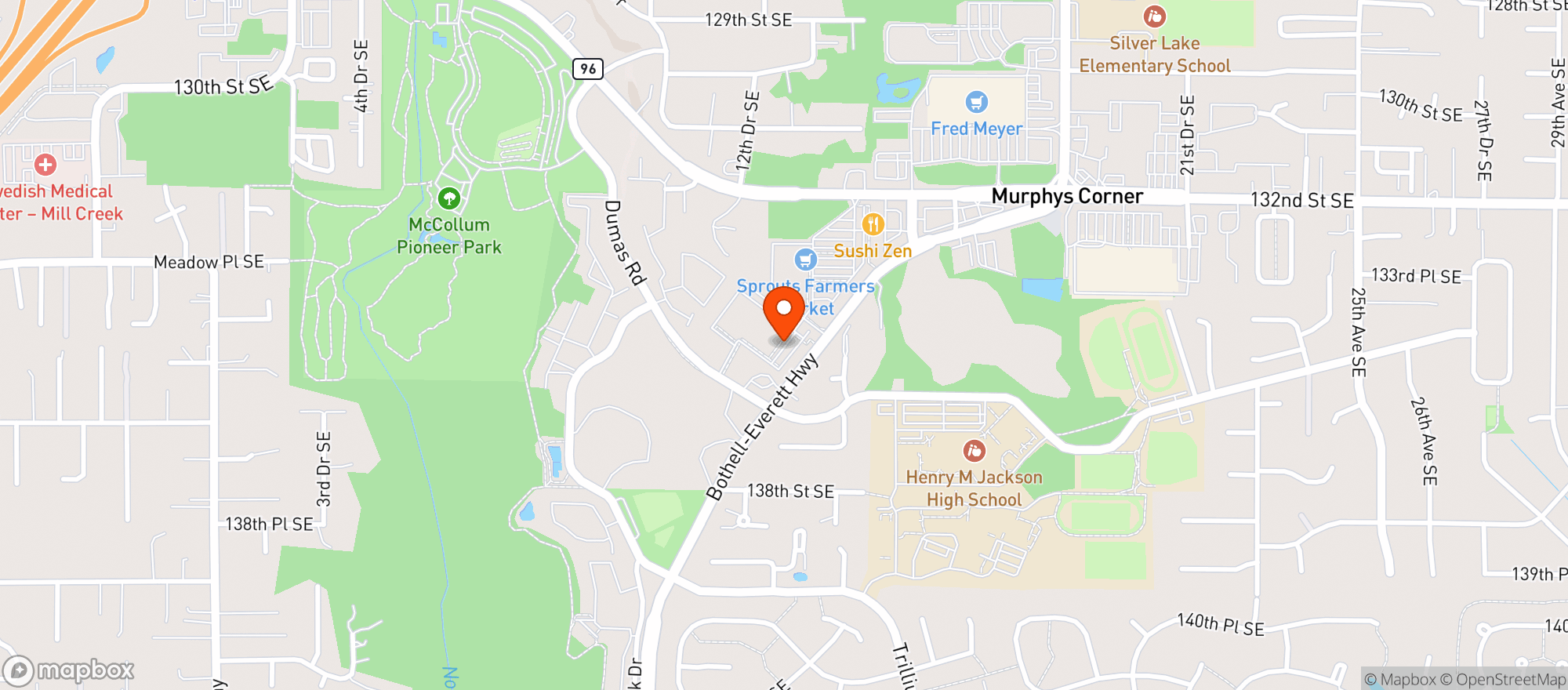 Map showing Arena Sports Mill Creek