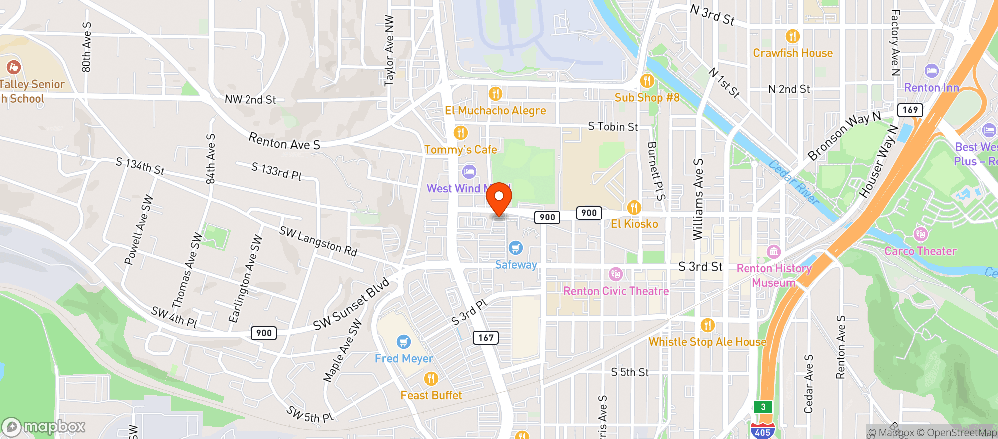 Map showing Vitamin Shoppe - Renton