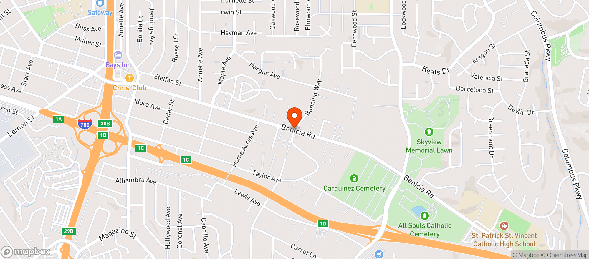 Map showing Shop N Save Market