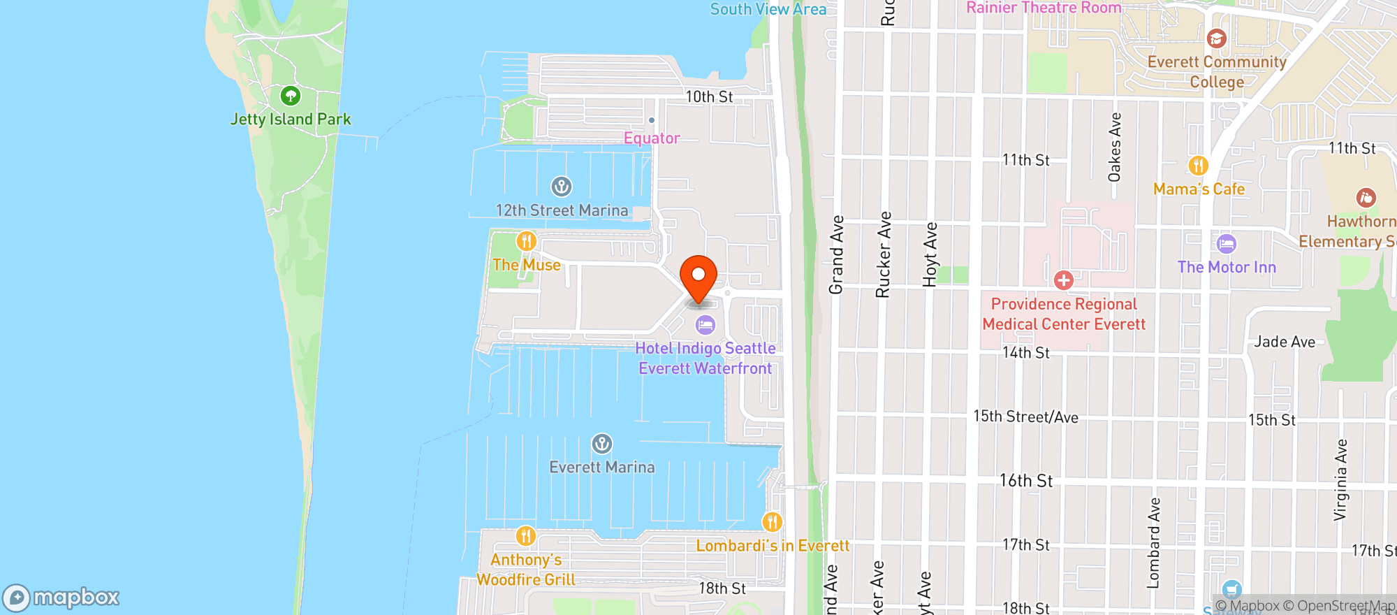 Map showing Hotel Indigo