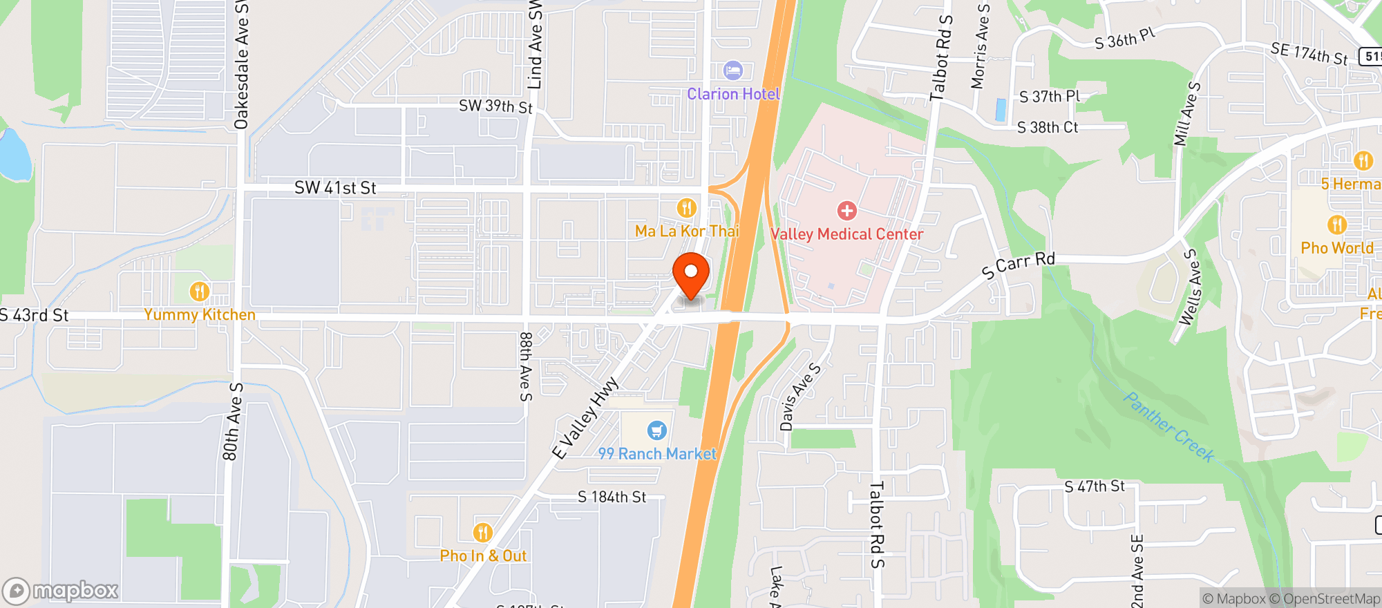 Map showing Mary Jane’s House of Glass - Renton