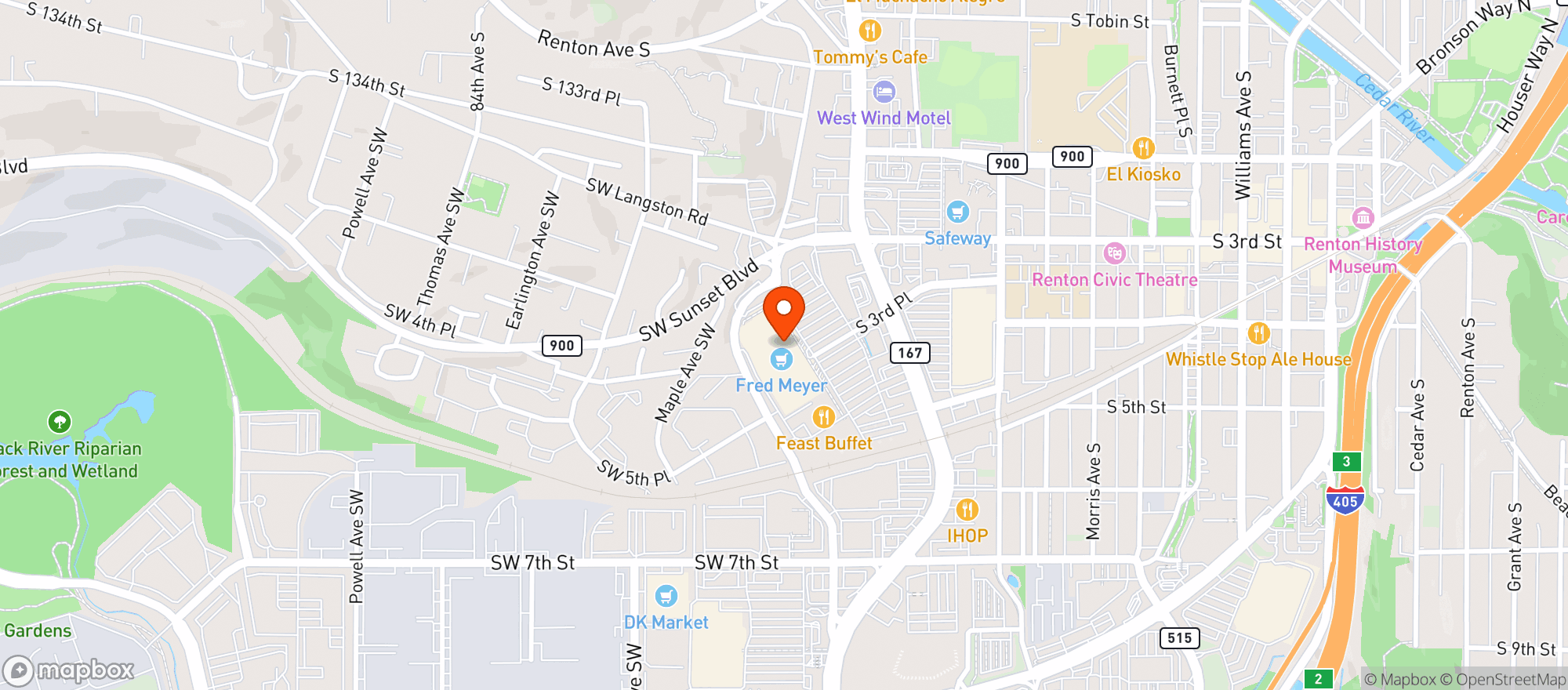 Map showing Fred Meyer