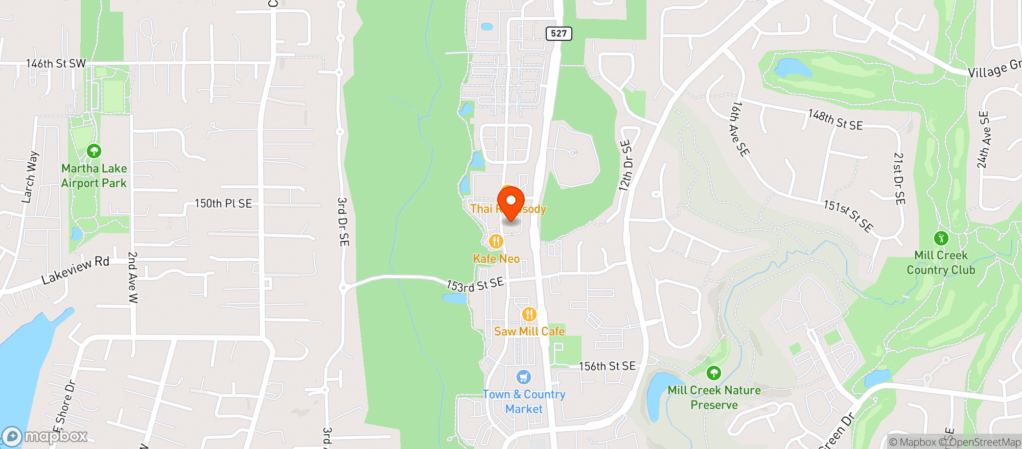 Map showing The Lodge Sports Grille #18843