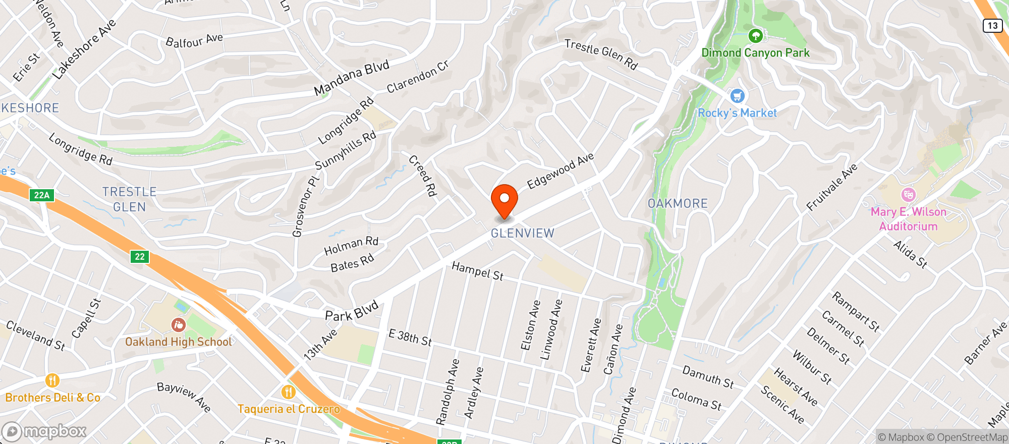 Map showing Savemore Market Oakland