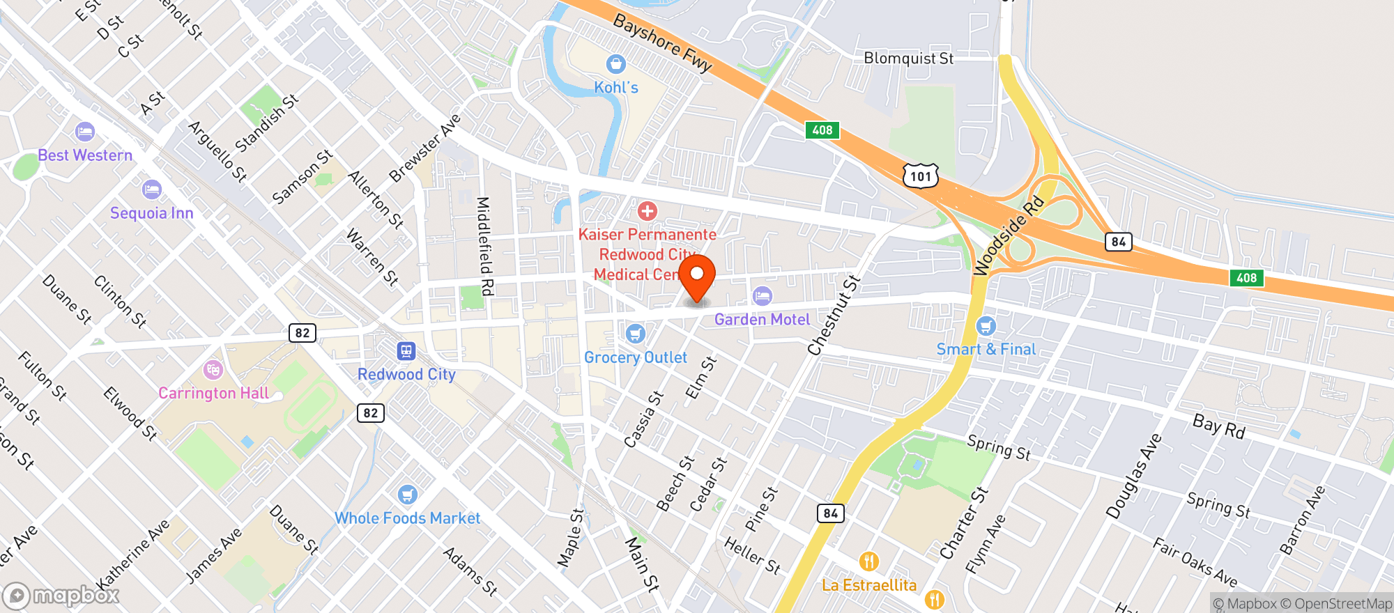 Map showing Mmd Redwood City