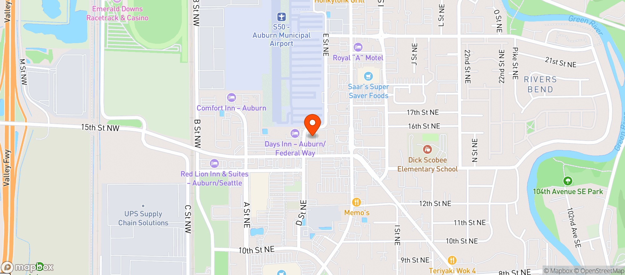 Map showing Mary Jane’s House of Glass - Auburn