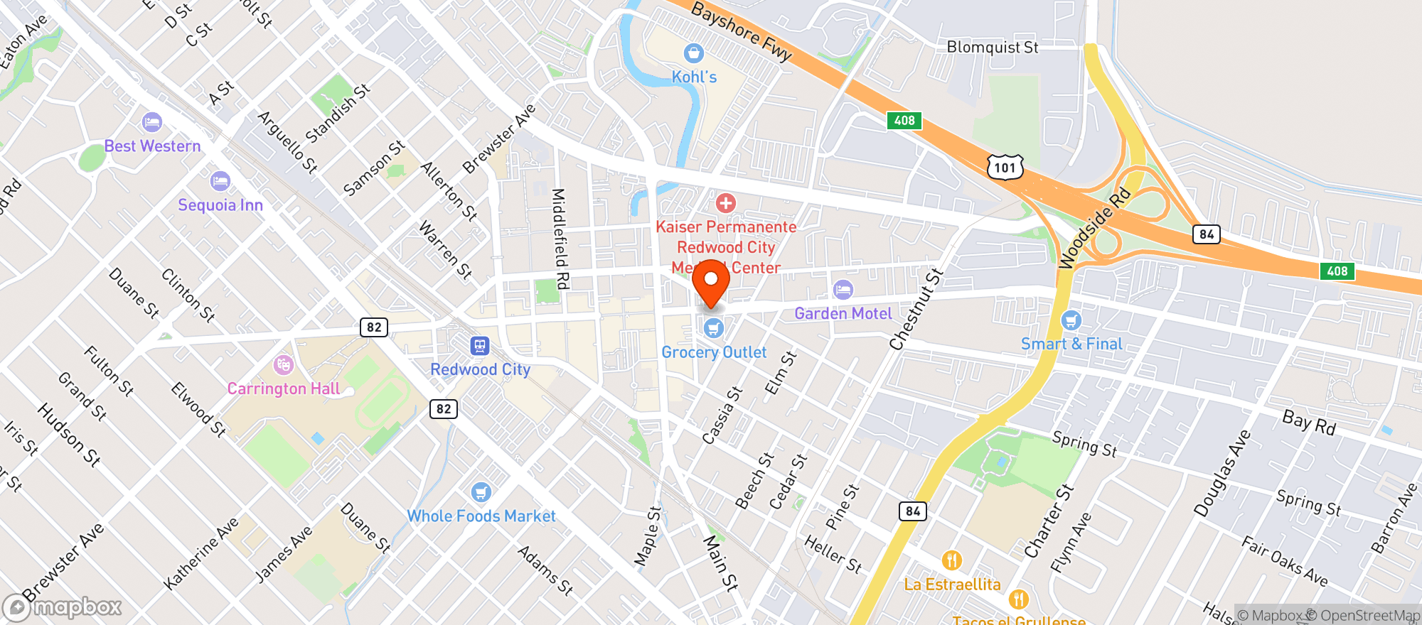 Map showing GROCERY OUTLET