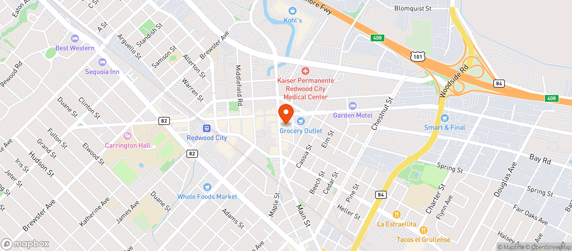 Map showing Alhambra Irish House