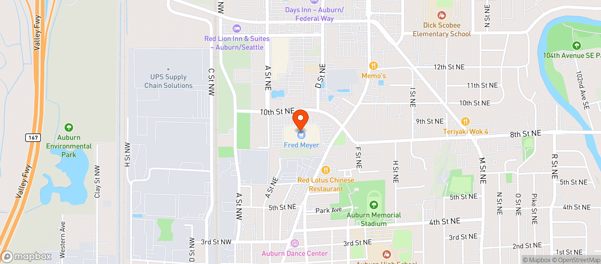 Map showing Fred Meyer