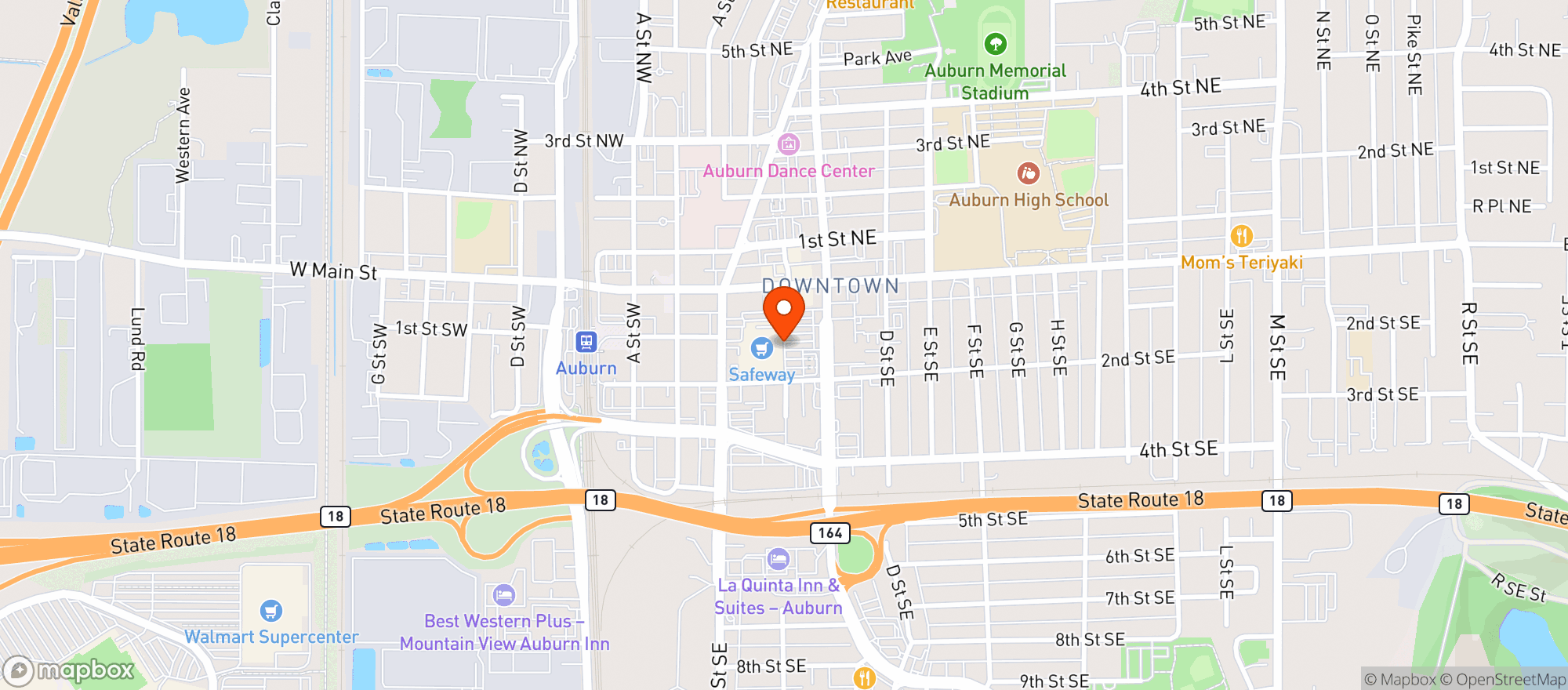 Map showing Safeway