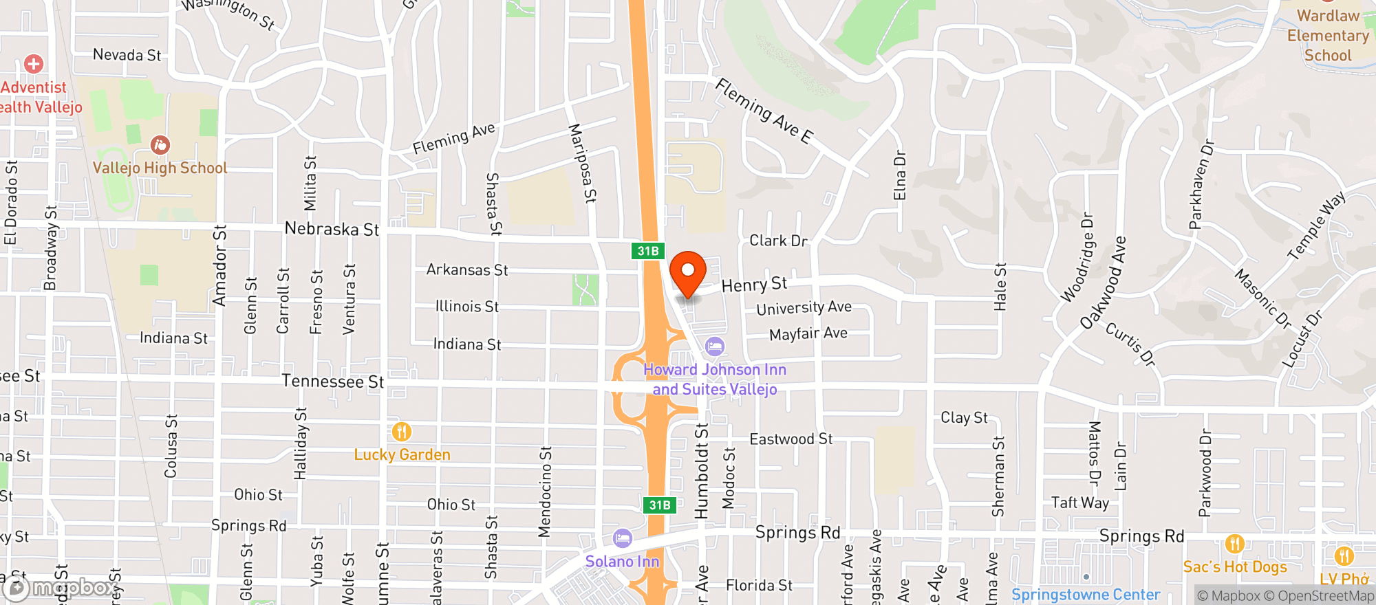 Map showing Vallejo Relief