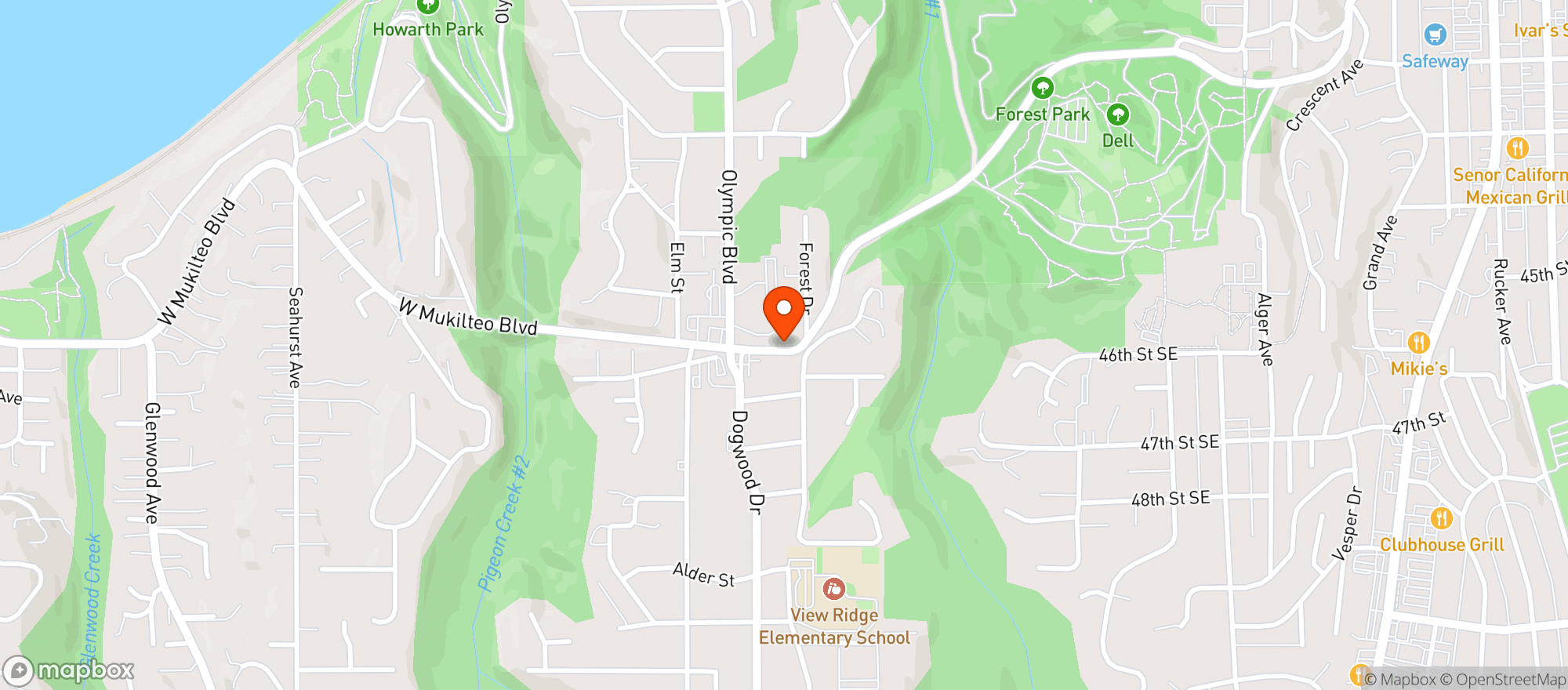 Map showing Lucky Grocery - Everett