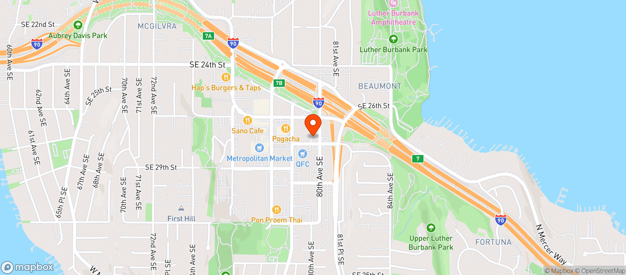 Map showing Qfc