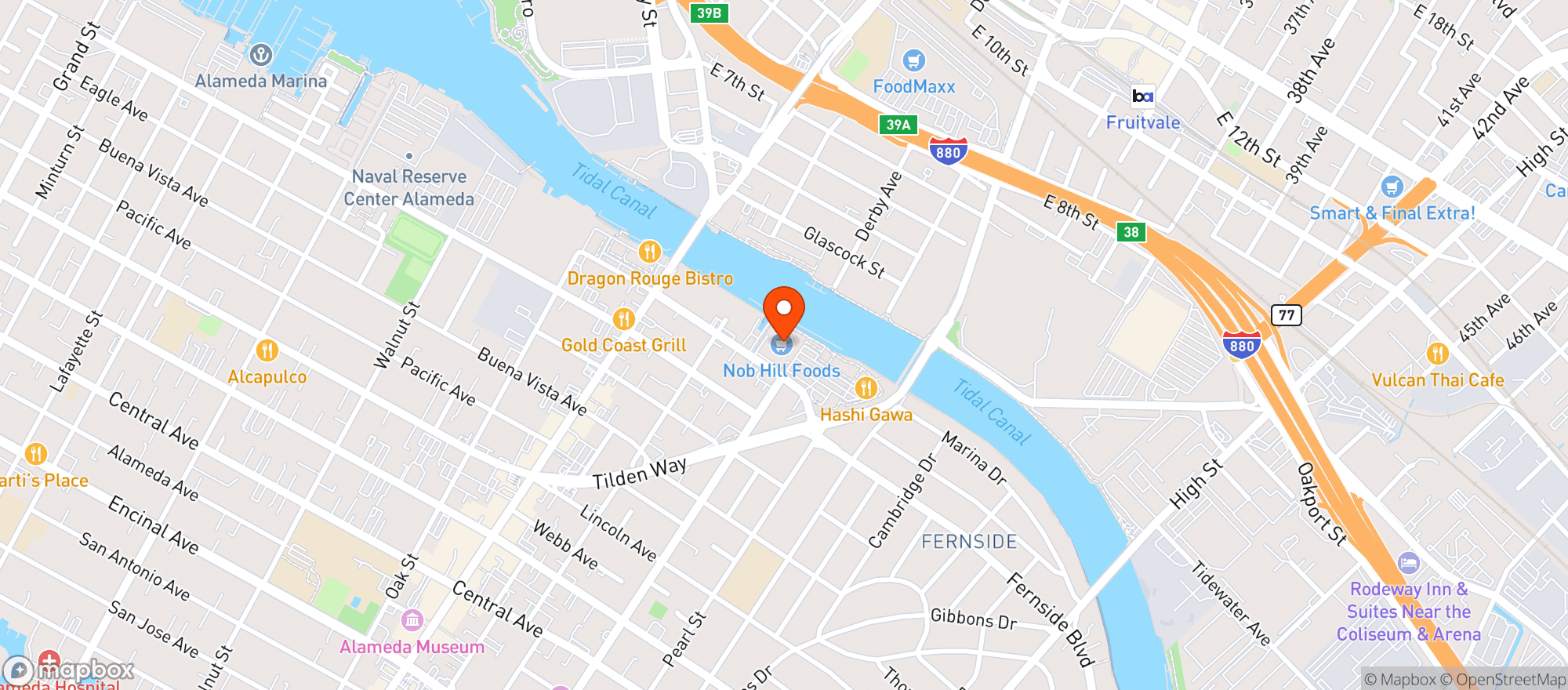 Map showing Raleys -Nob Hill (Alameda) - 002500632