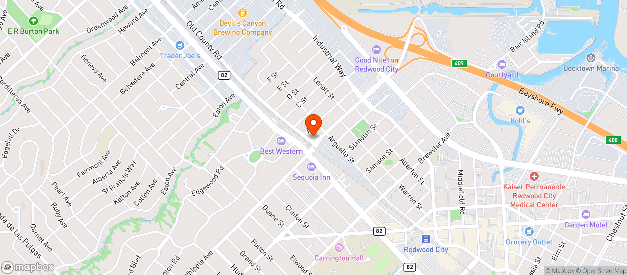 Map showing AIRFIELD SUPPLY CO. - RWC
