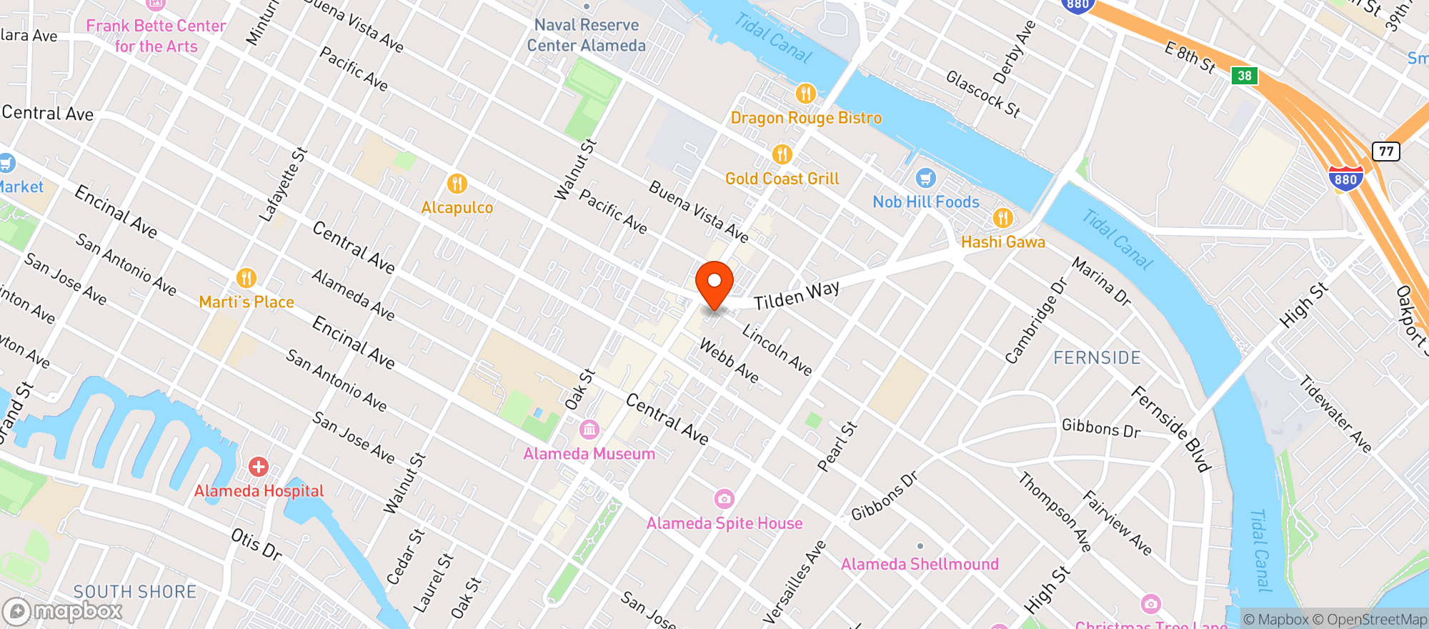 Map showing Nug - Alameda