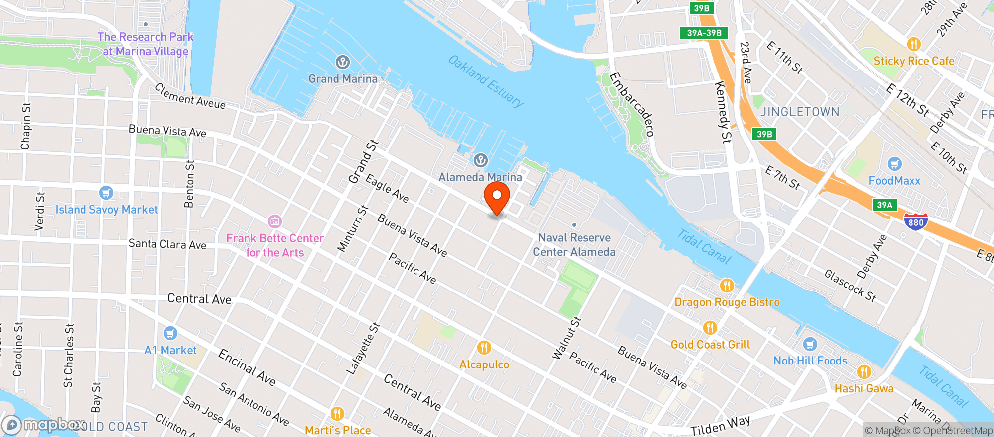 Map showing Boathouse Tavern