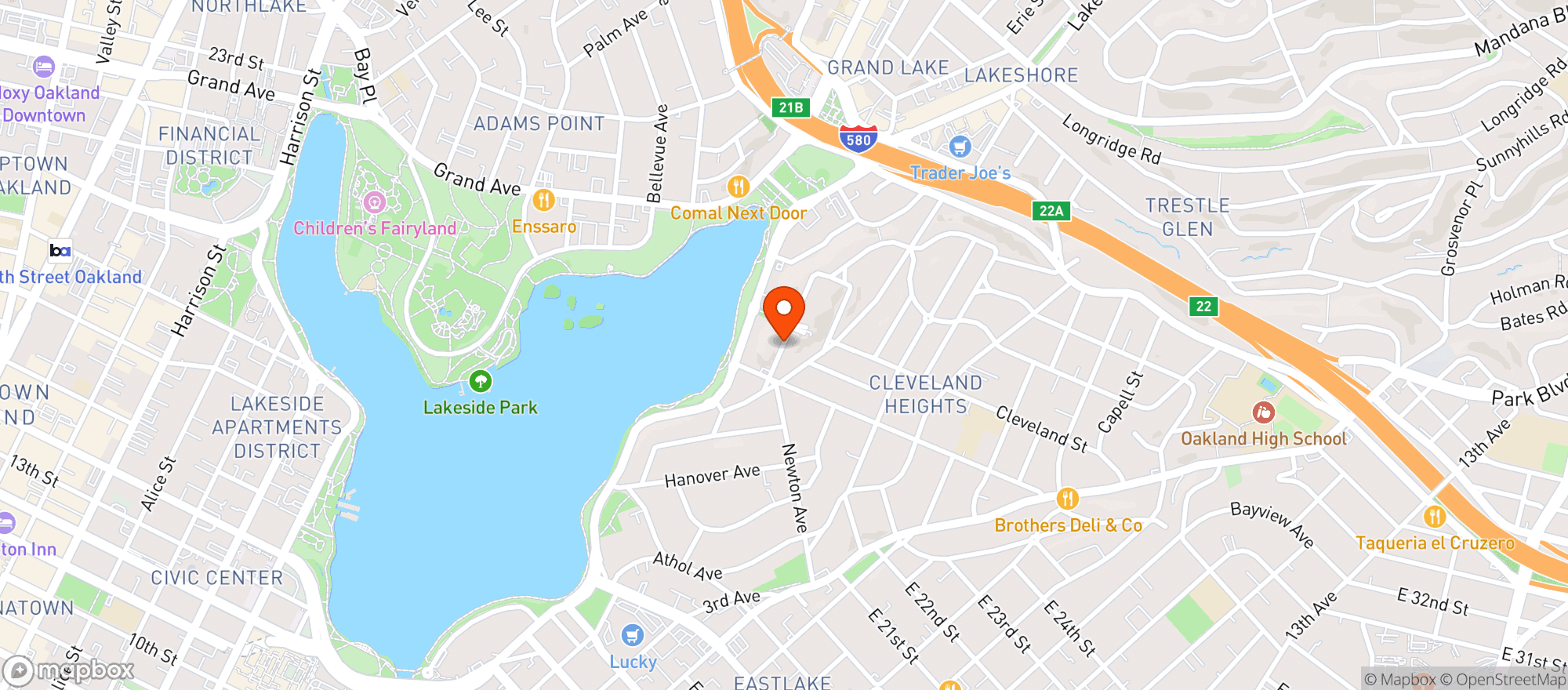 Map showing Liquor Lake Merritt Market