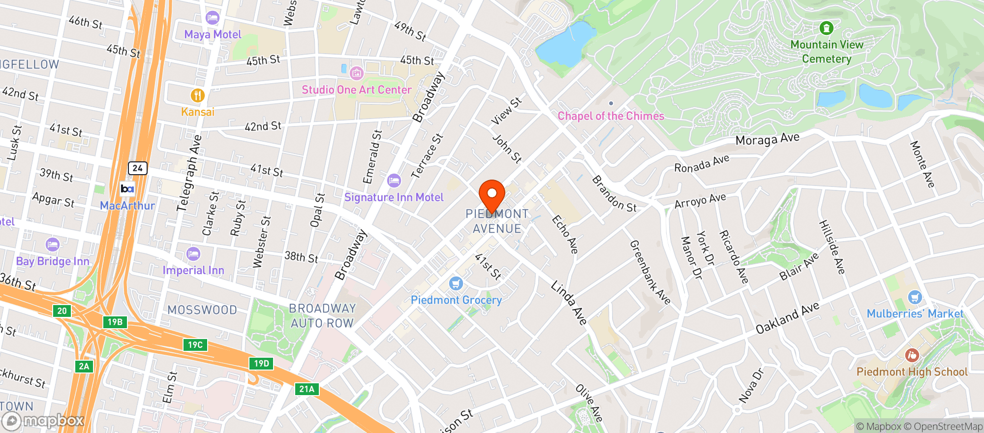 Map showing 7-11 (Oakland)