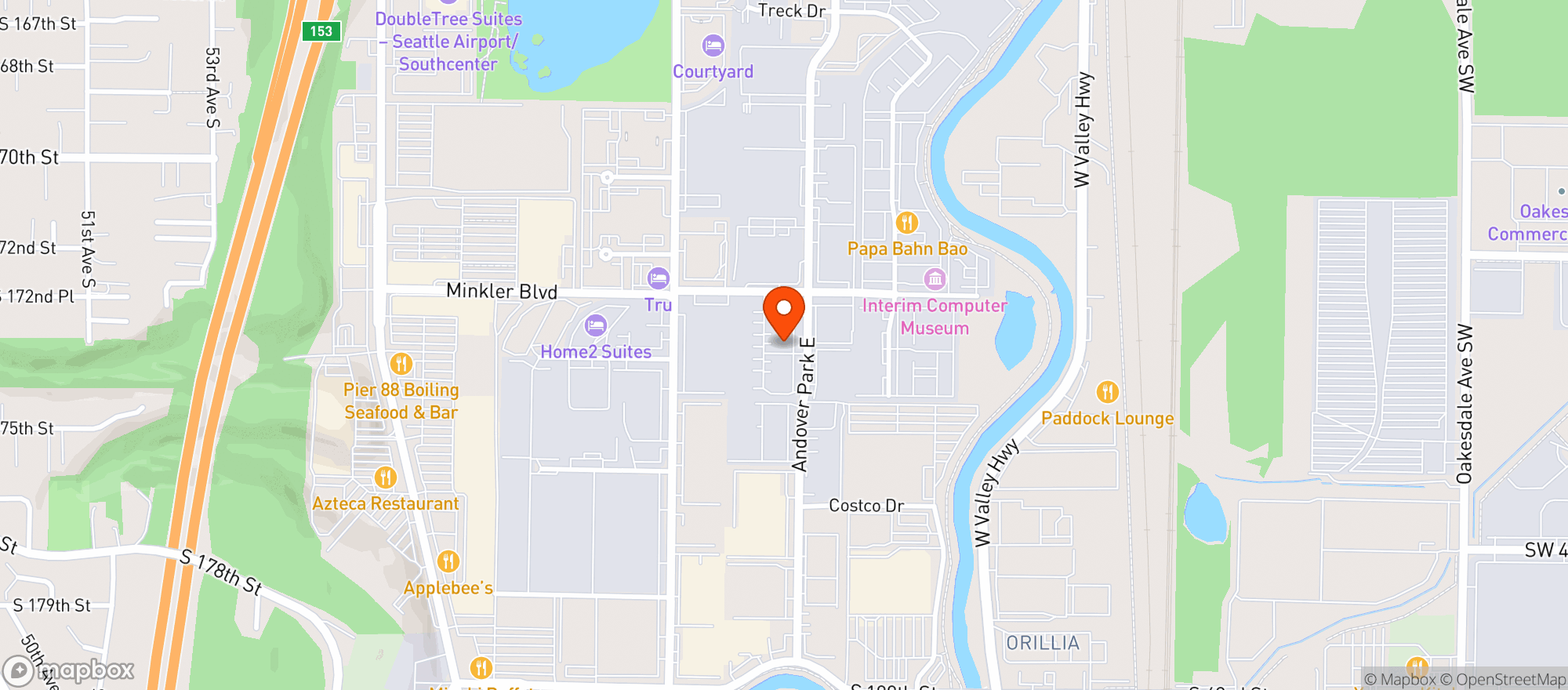 Map showing Door Dash