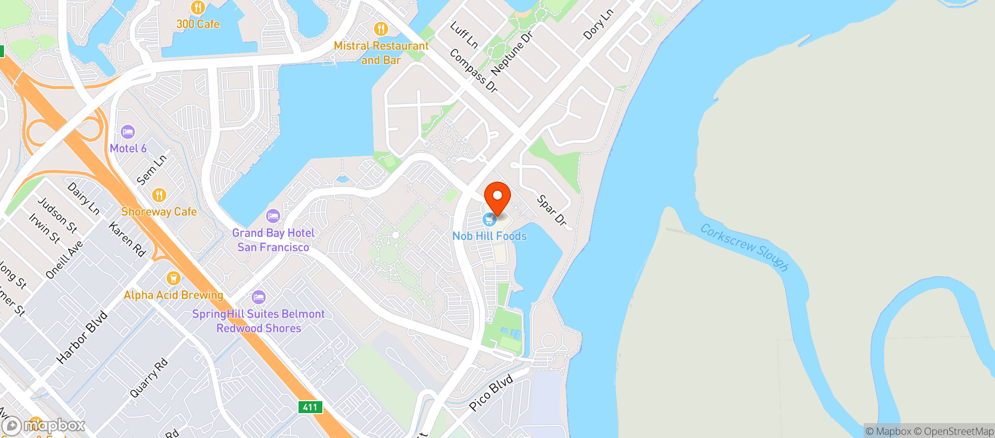 Map showing Raleys -Nob Hill (Redwood City) - 002500628