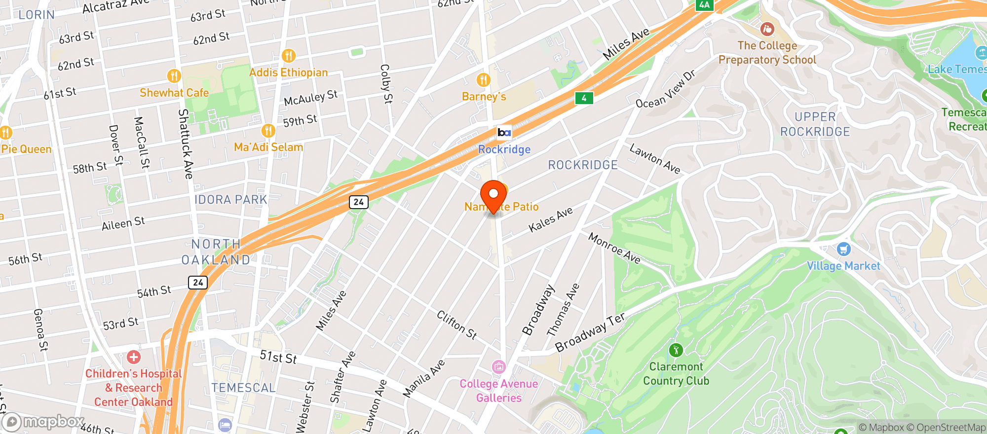 Map showing Eddie's Drive In Liquors - Oakland