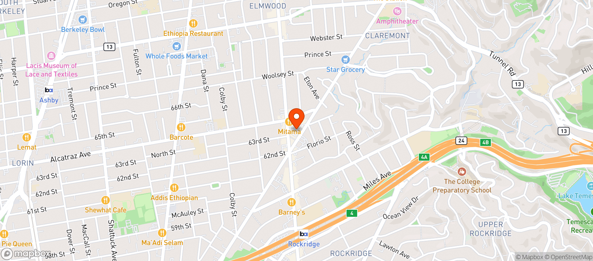 Map showing Safeway- Oakland
