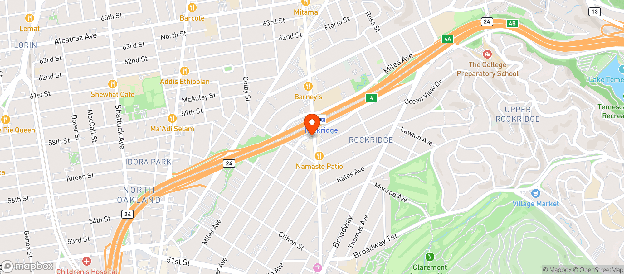 Map showing ACRE Kitchen and Bar