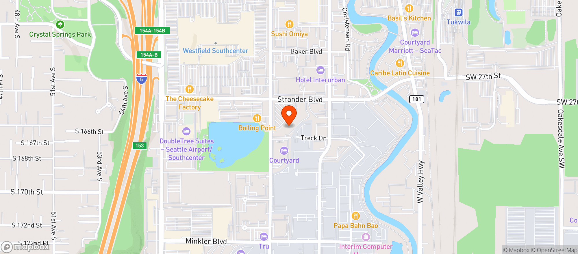 Map showing Total Wine - Southcenter