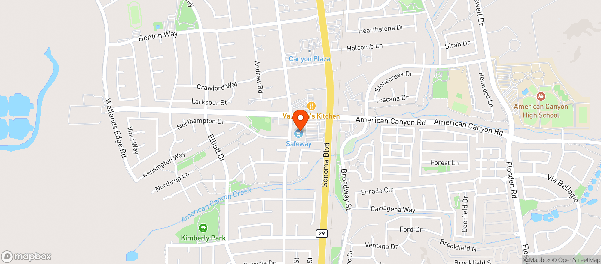 Map showing Safeway - American Canyon