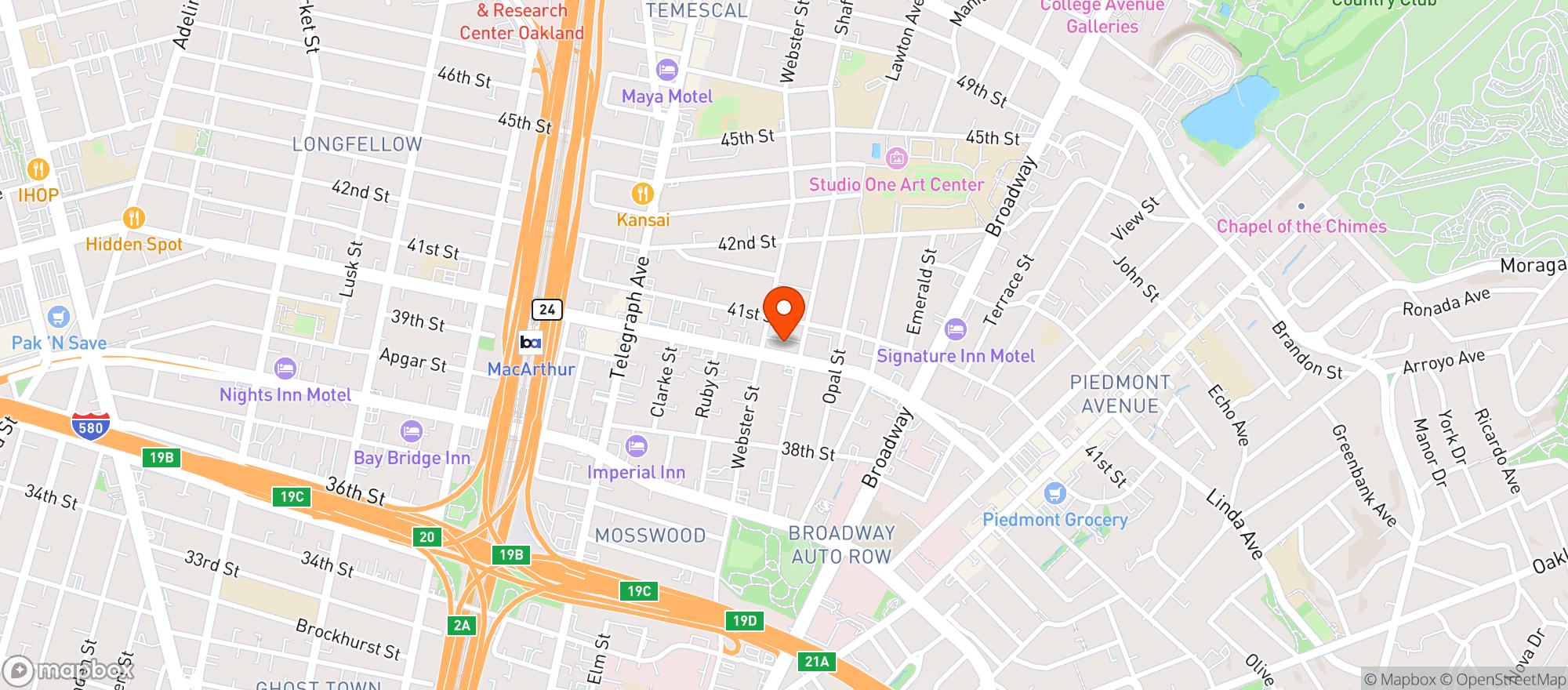 Map showing Oakland Yard