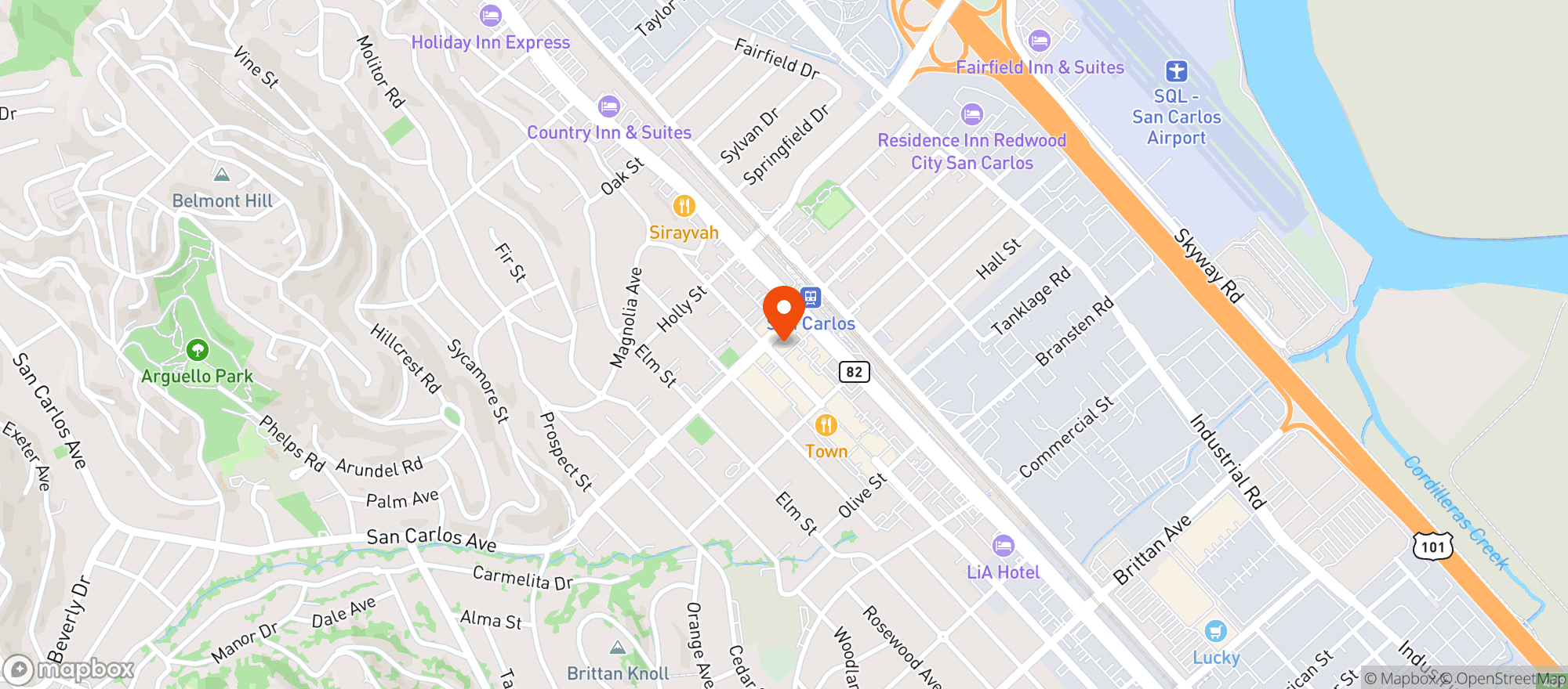 Map showing Molly Os Irish Pub & Restaurant
