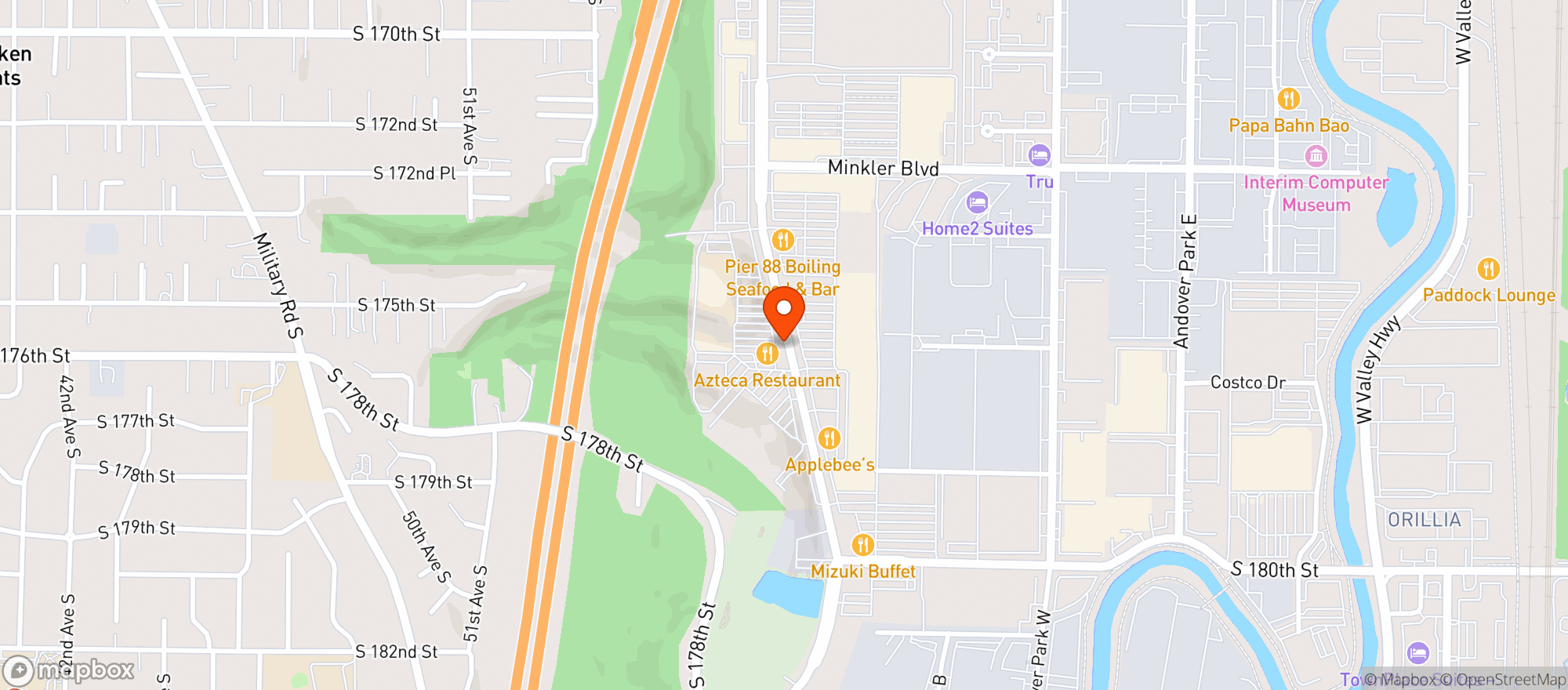 Map showing BevMo - Sea Southcenter 596