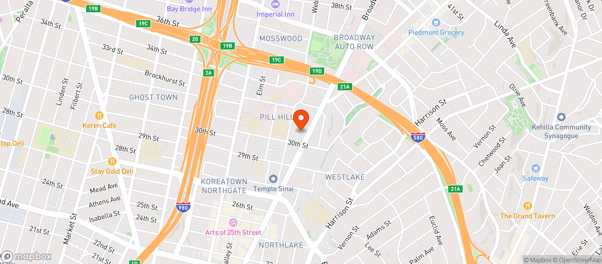 Map showing Sprouts - Oakland
