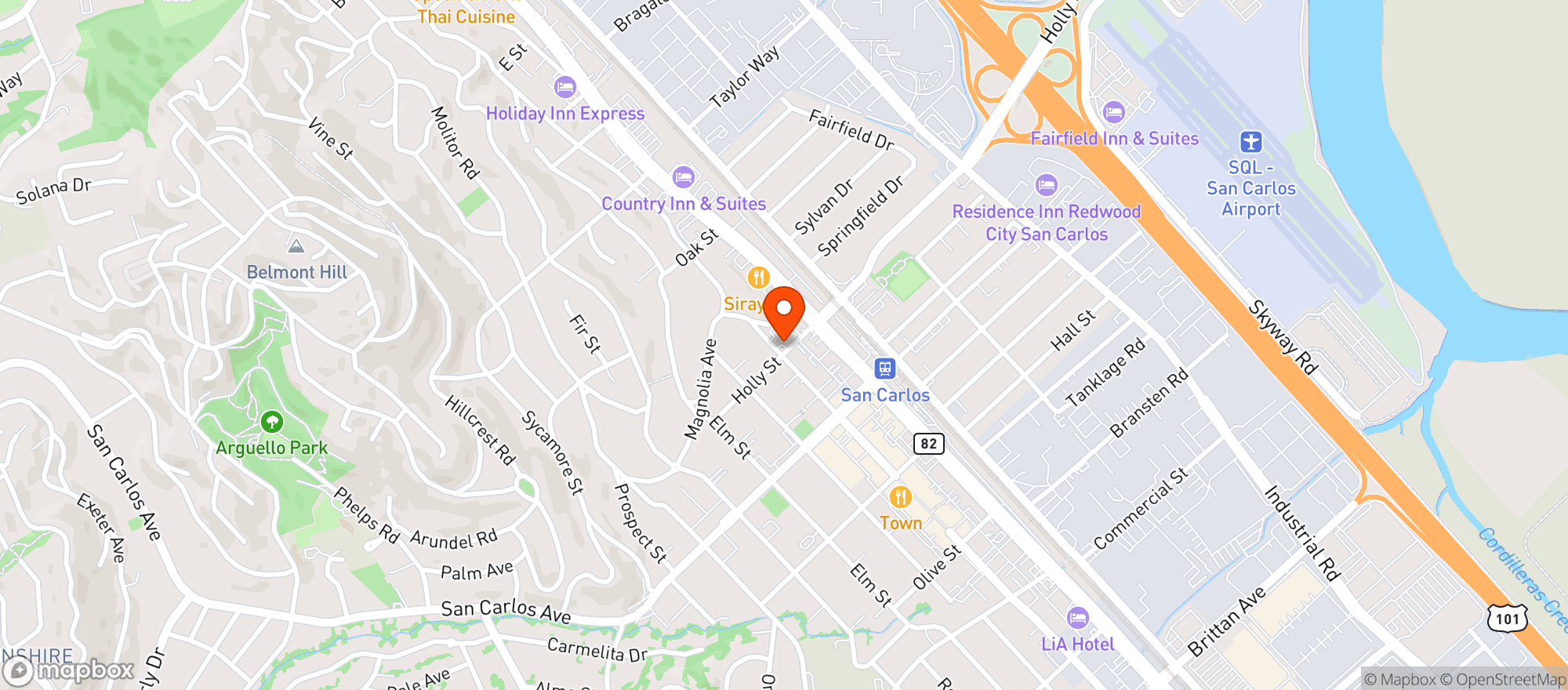 Map showing Holly Market