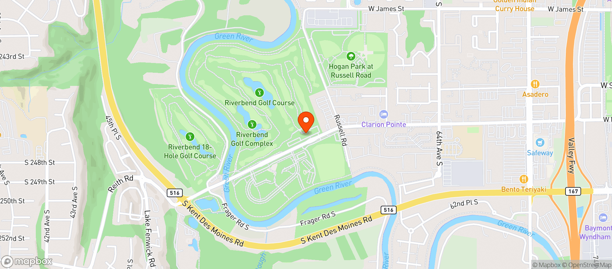 Map showing RIVERBEND BAR & GRILL