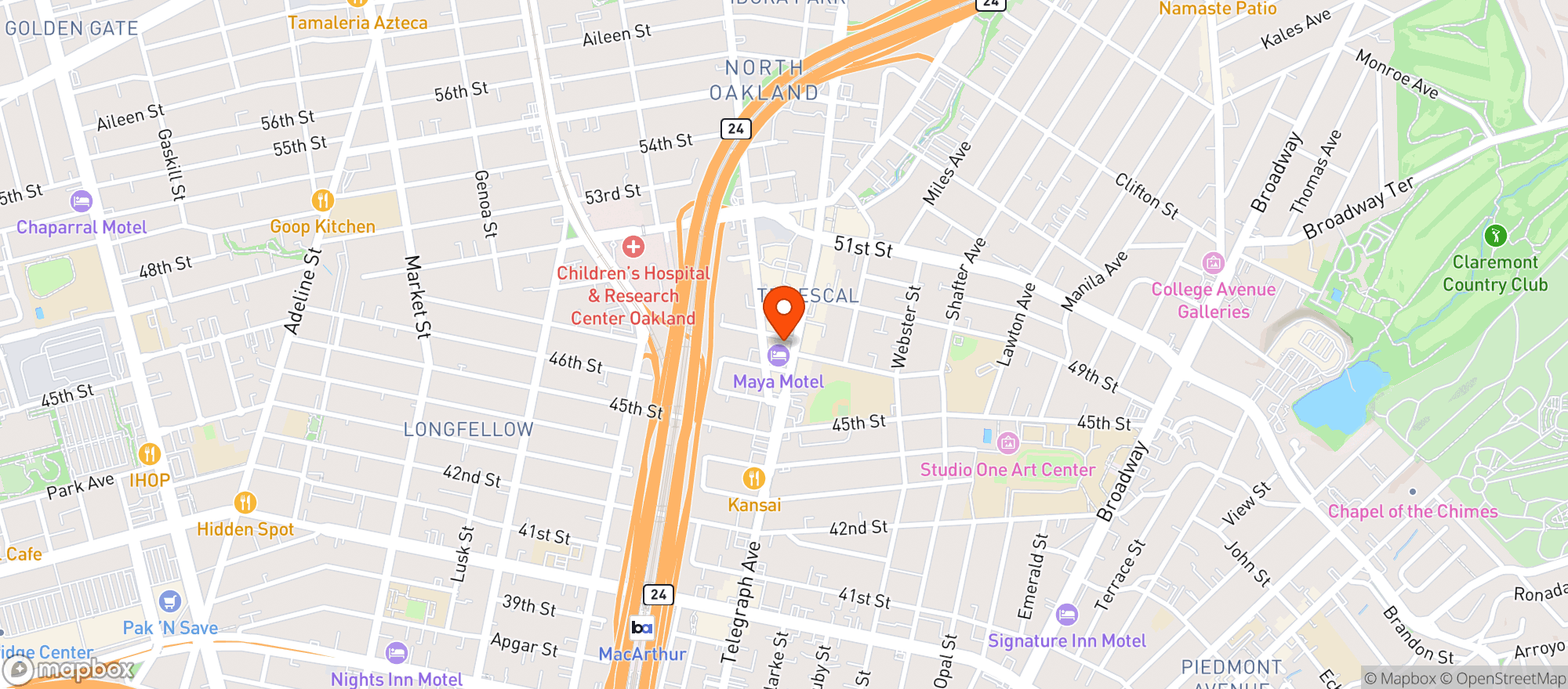 Map showing Artichoke Basilles Pizza