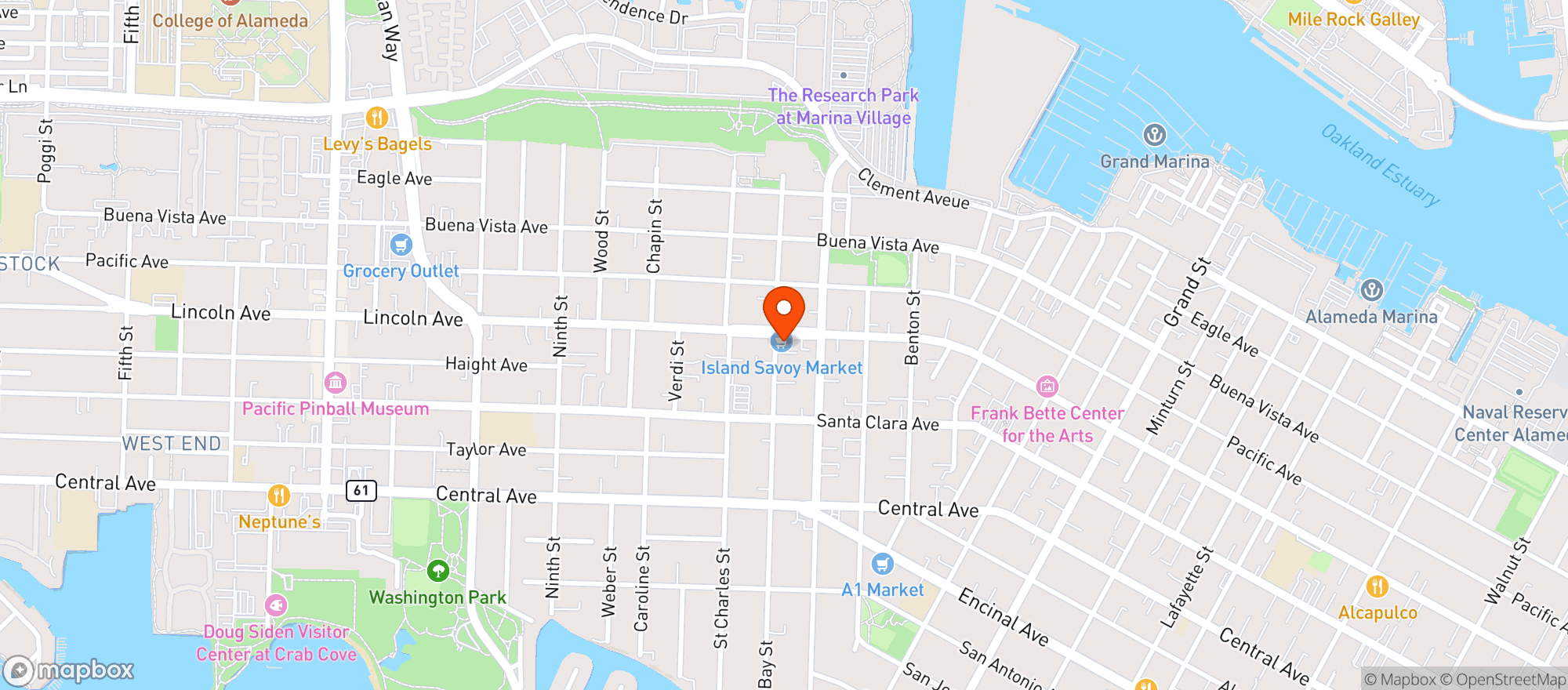 Map showing island savoy market