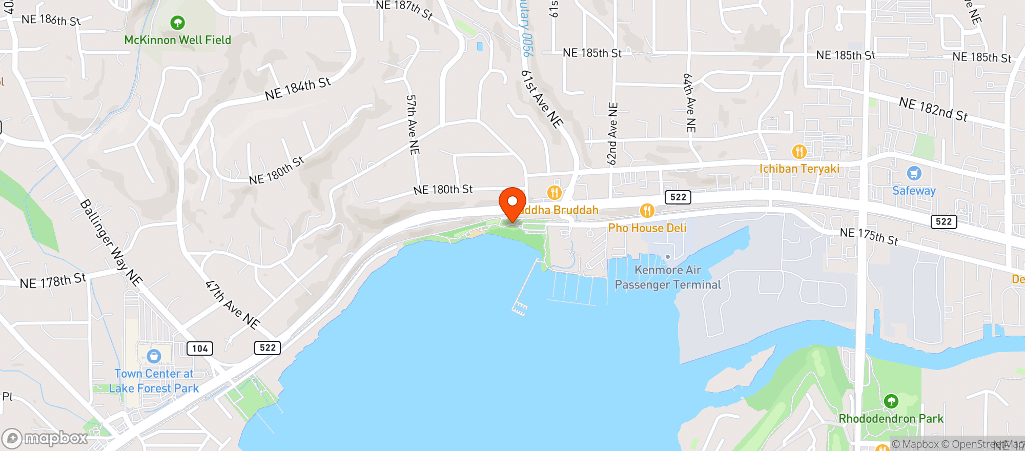 Map showing Log Boom Park