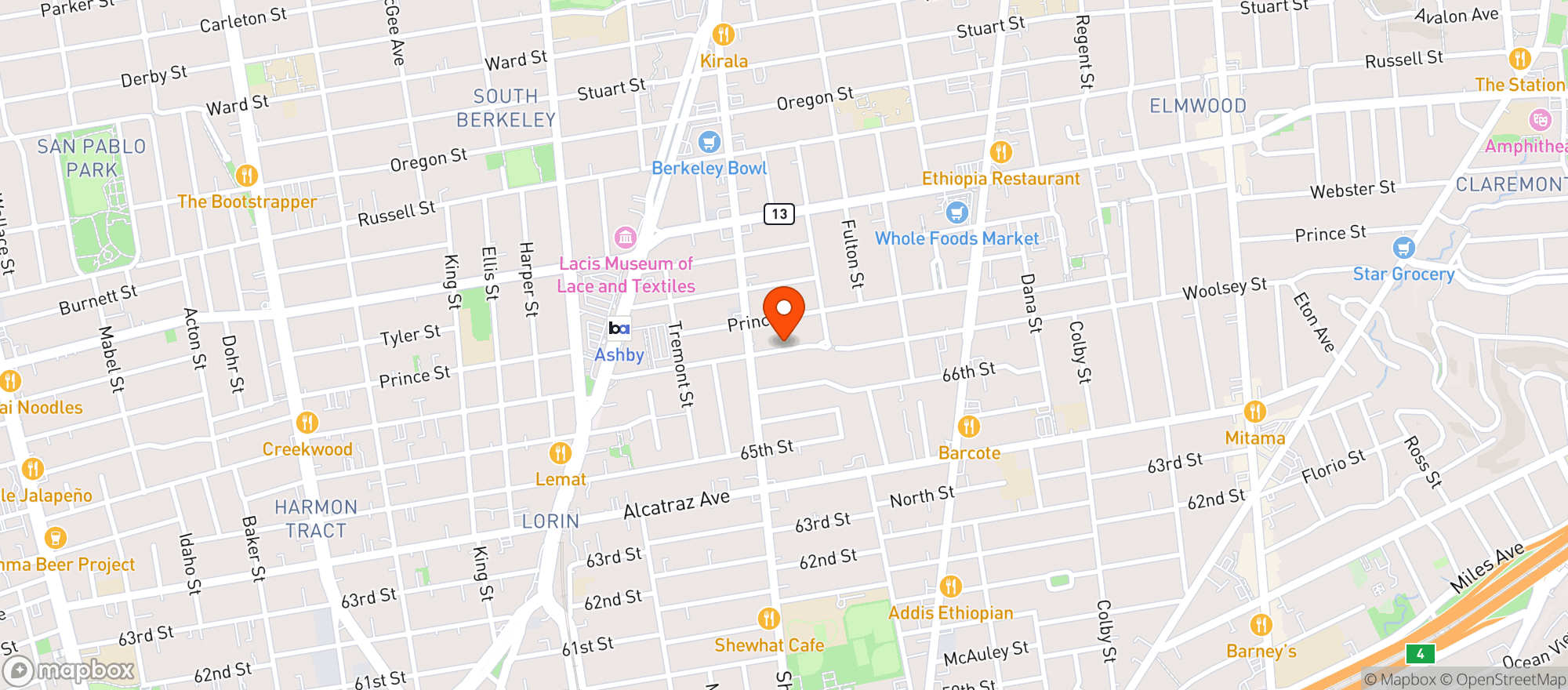 Map showing The Starry Plough Pub - Berkeley