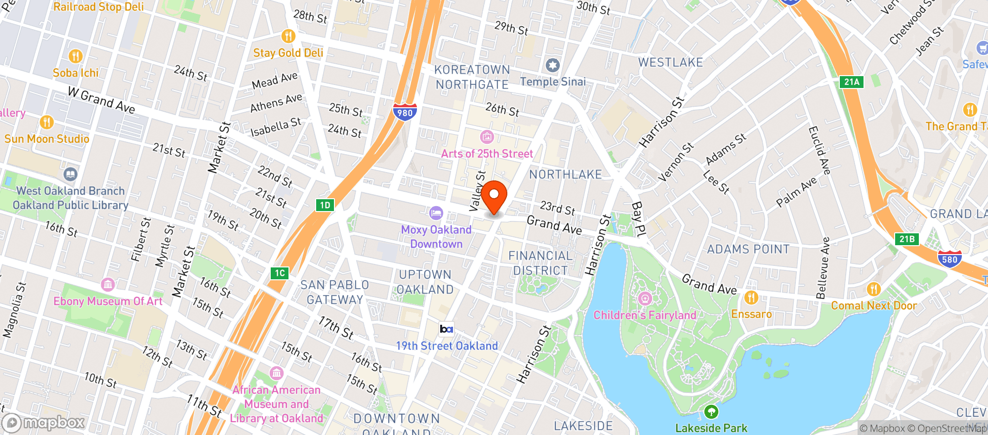 Map showing Urbana - Oakland