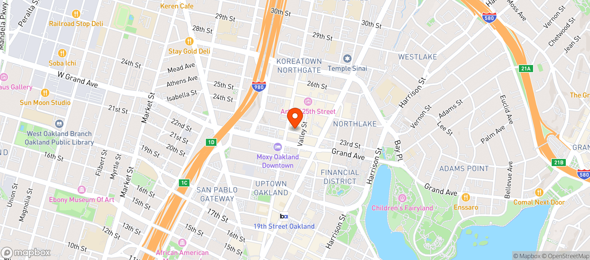 Map showing Beeryland - Oakland