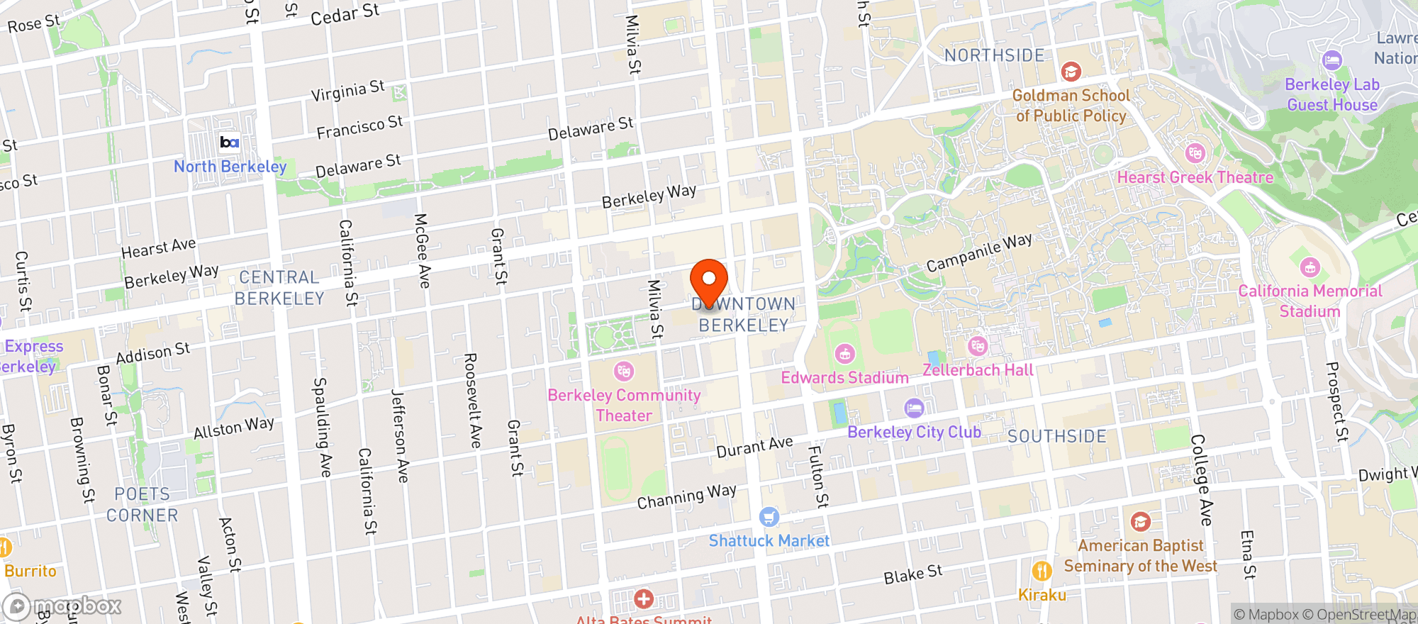 Map showing Eureka Burger