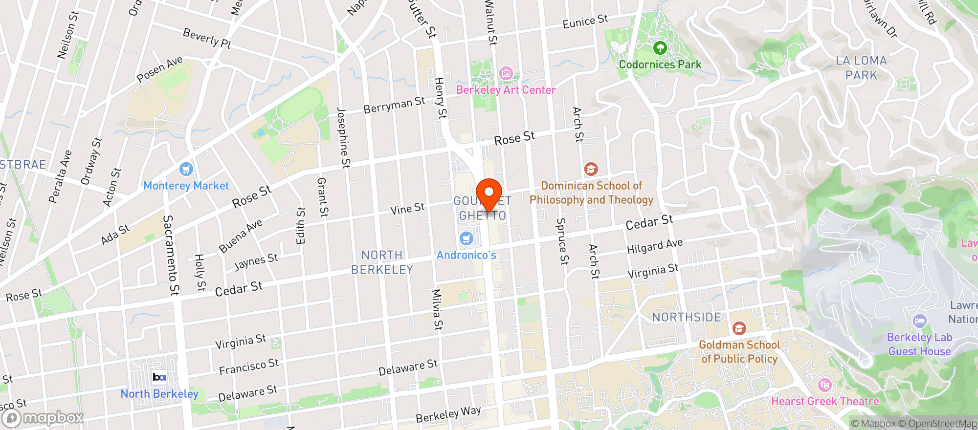 Map showing Chez Panisse