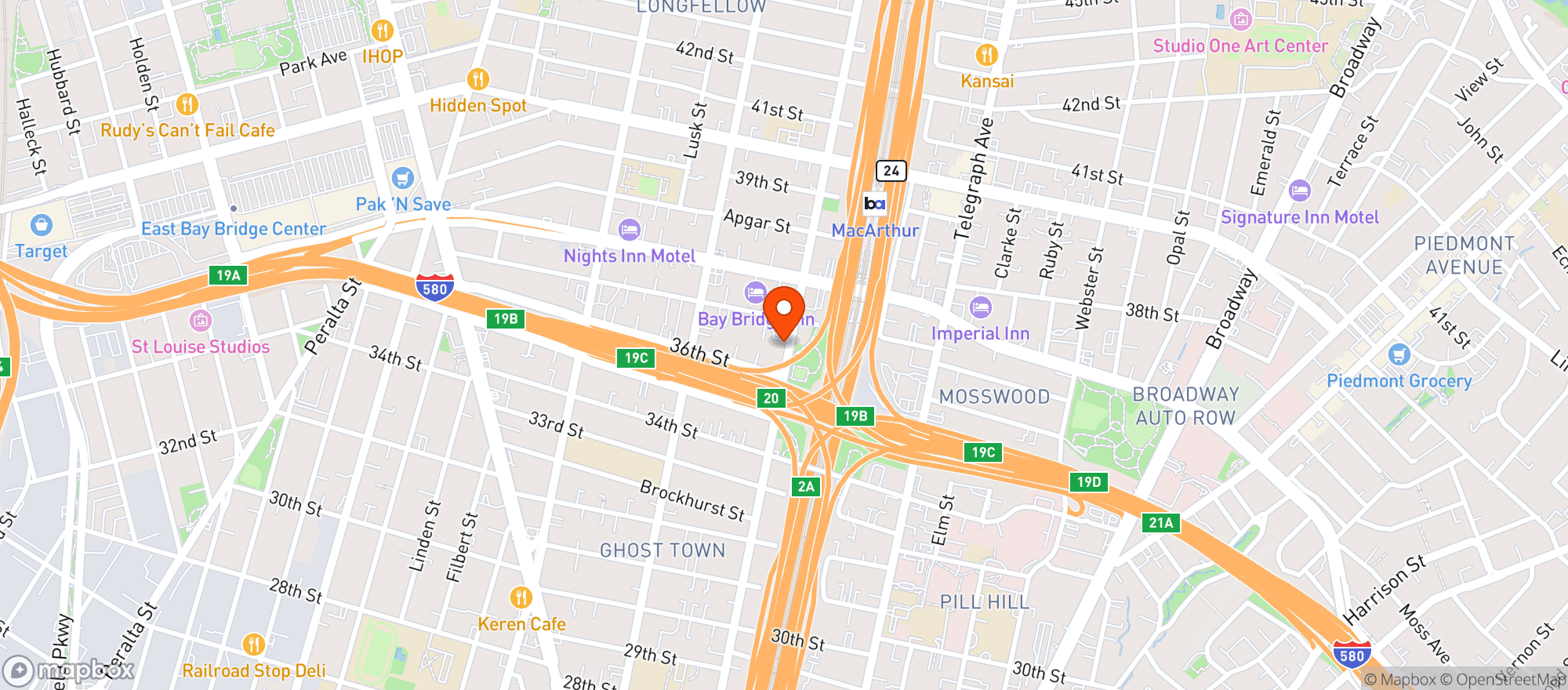 Map showing Eli's Mile High Club