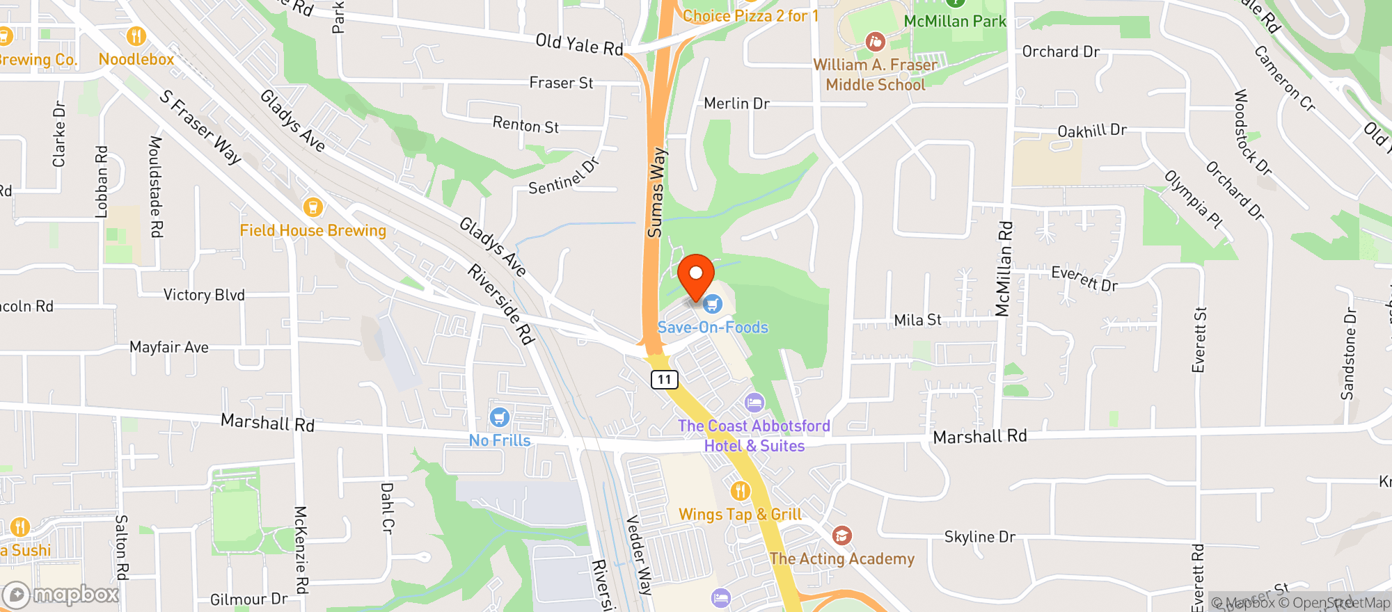 Map showing Save-On-Foods