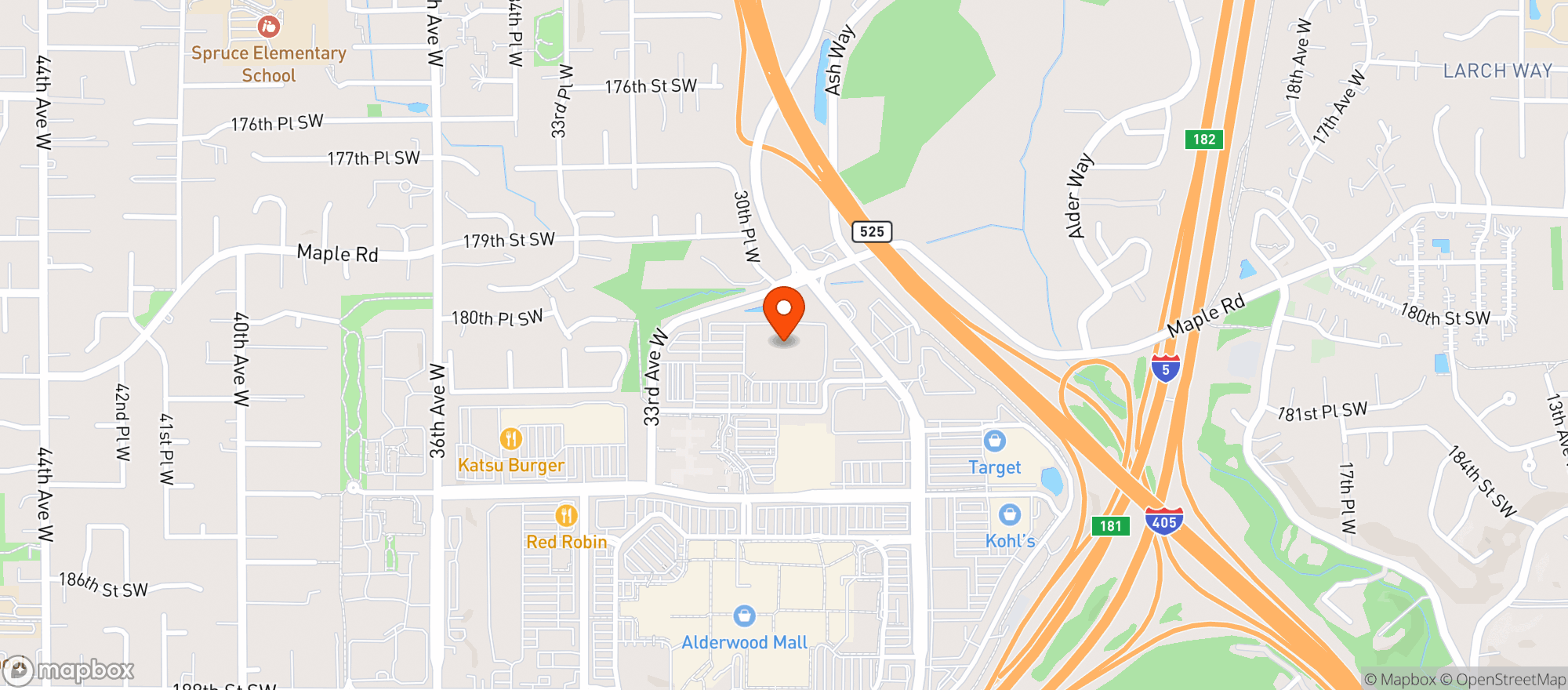Map showing Costco 001190 Lynnwood