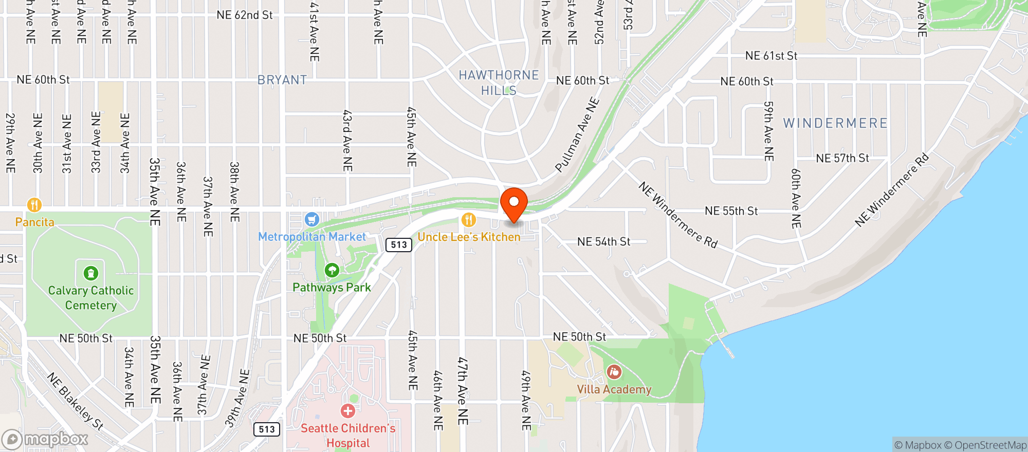 Map showing Union 76 Food Mart & Jeffs Auto Srv