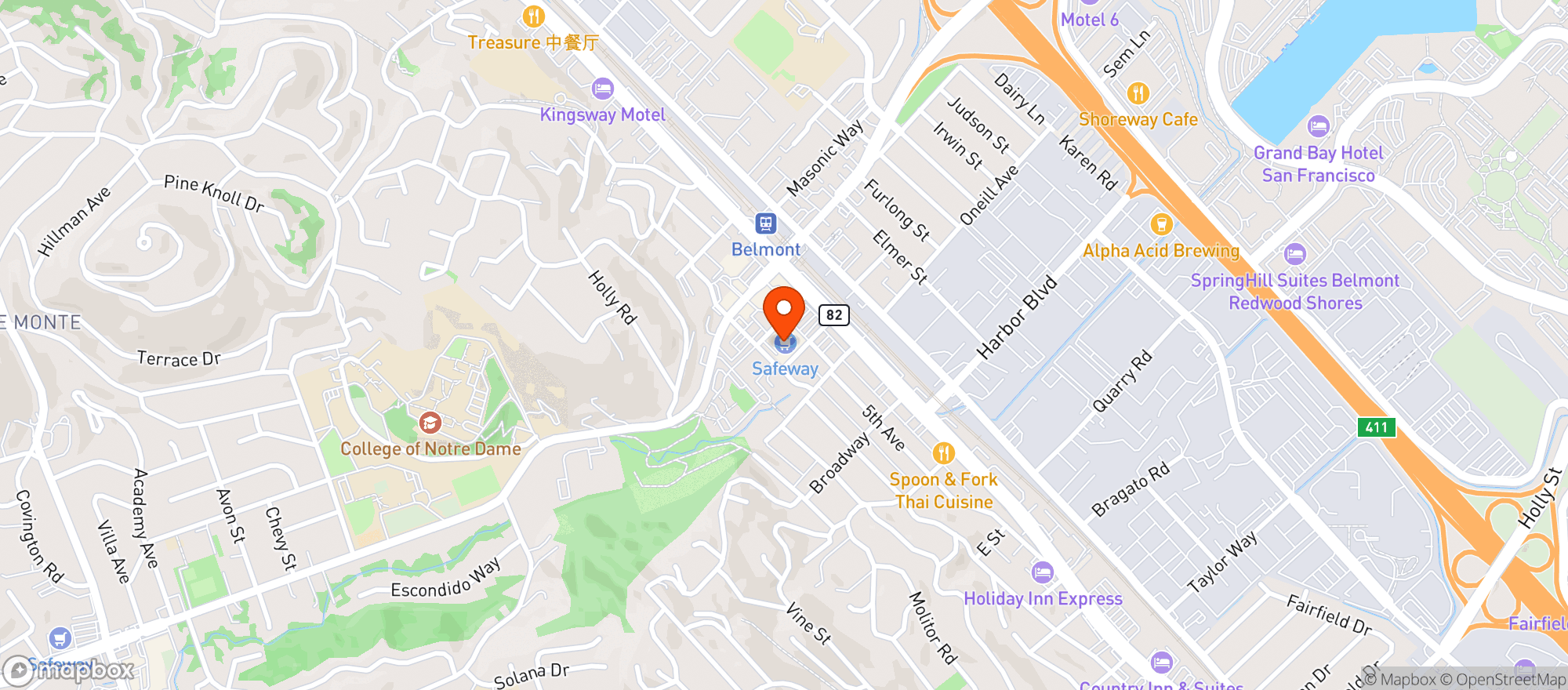 Map showing Safeway