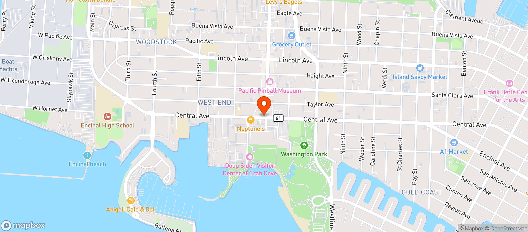 Map showing Daves Liquor